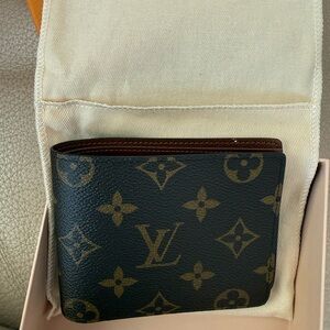 Louis Vuitton Monogram Canvas Bifold Wallet - Dark Brown/Gold
